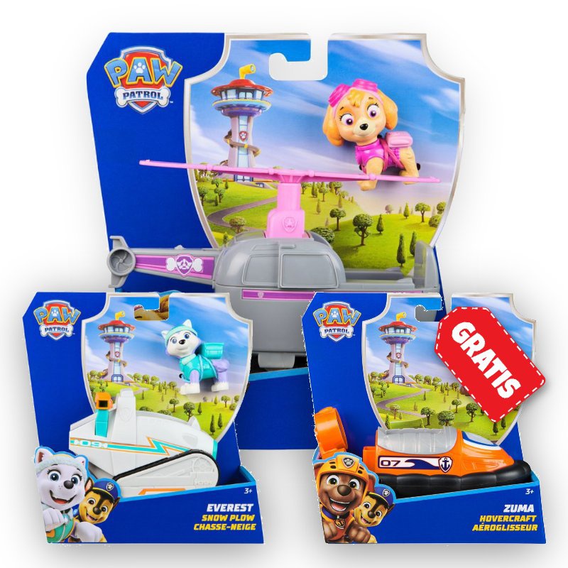 AKCIJA: Paw Patrol osnovna vozila Skye + Everest + Zuma BESPLATNO