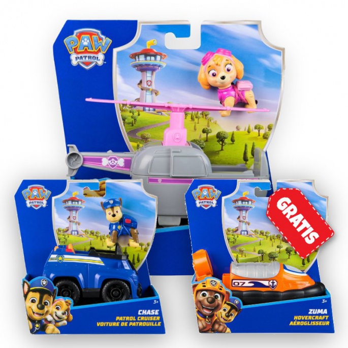 AKCIJA: Paw Patrol osnovna vozila Skye + Chase + Zuma BESPLATNO