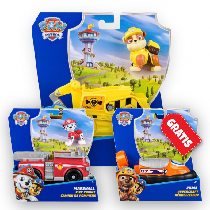 AKCIJA: Paw Patrol osnovna vozila Rubble + Marshall + Zuma BESPLATNO