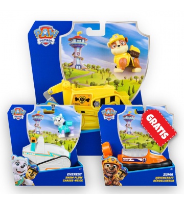 AKCIJA: Paw Patrol osnovna vozila Rubble + Everest + Zuma GRATIS
