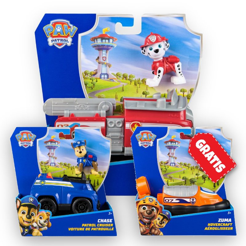AKCIJA: Paw Patrol osnovna vozila Marshall + Chase + Zuma BESPLATNO