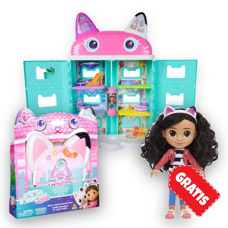 AKCIJA: Gabby’s Dollhouse veliki kućni film + uši s efektima + lutka za češljanje BESPLATNO
