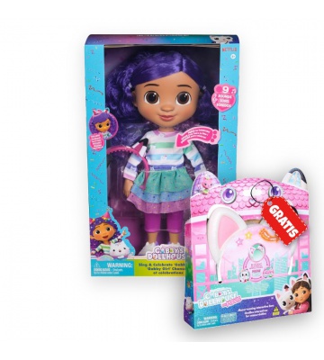 Povoljan set: Gabby’s Dollhouse interaktivna lutka + uši sa zvučnim efektima