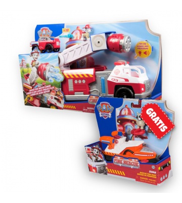 Povoljni set: Paw Patrol Fire Rescue veliko interaktivno vatrogasno vozilo + vozilo Zuma