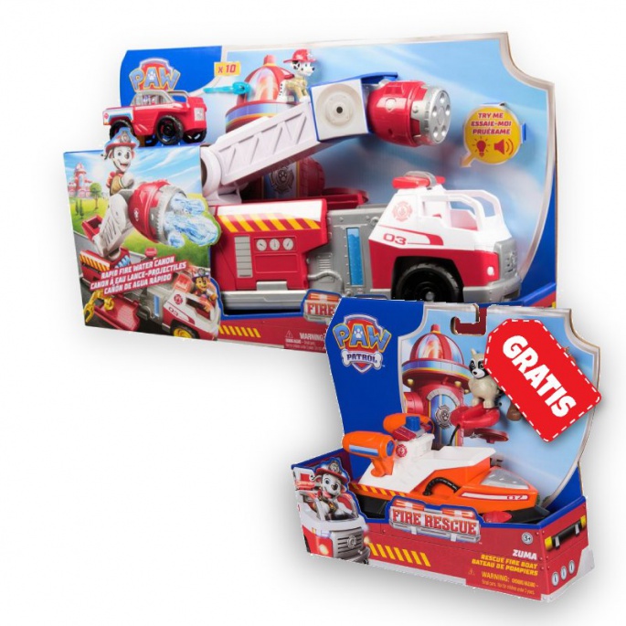 Povoljni set: Paw Patrol Fire Rescue veliko interaktivno vatrogasno vozilo + vozilo Zuma