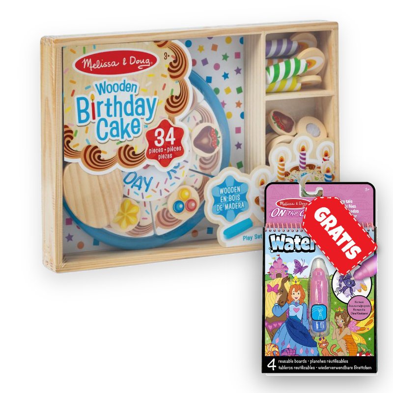 AKCIJA: Melissa & Doug set rođendanske torte + Water WOW čarobna igra s vodom bajke BESPLATNO