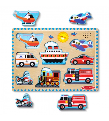 Melissa & Doug drvene puzzle sa zvukovima prometna sredstva