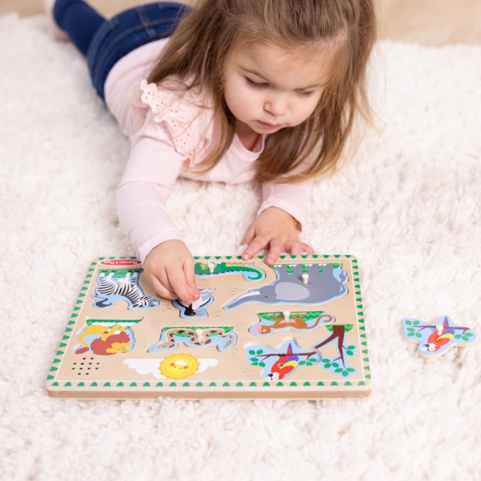 Melissa & Doug drvene puzzle sa zvukovima životinja u zoološkom vrtu