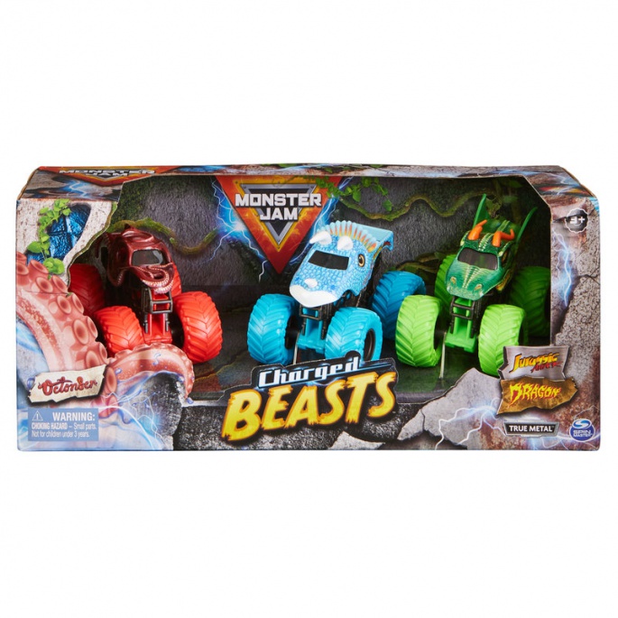 Monster Jam Charger Beasts set 3 auta 1:64