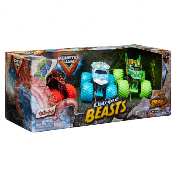Monster Jam Charger Beasts set 3 auta 1:64