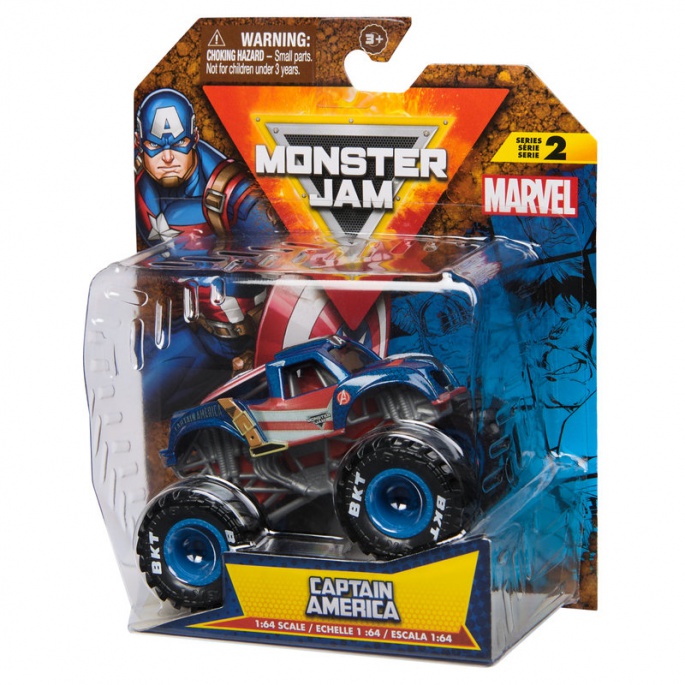 Monster Jam Marvel Captain America s2 kolekcionarski Monster Truck 1:64