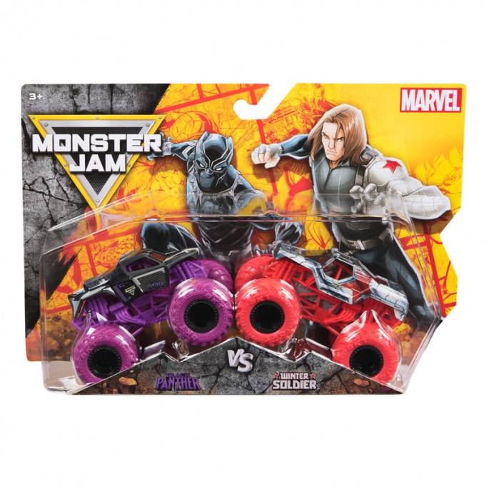 Monster Jam Black Panther vs Winter Soldier set 2 Monster Truckova 1:64