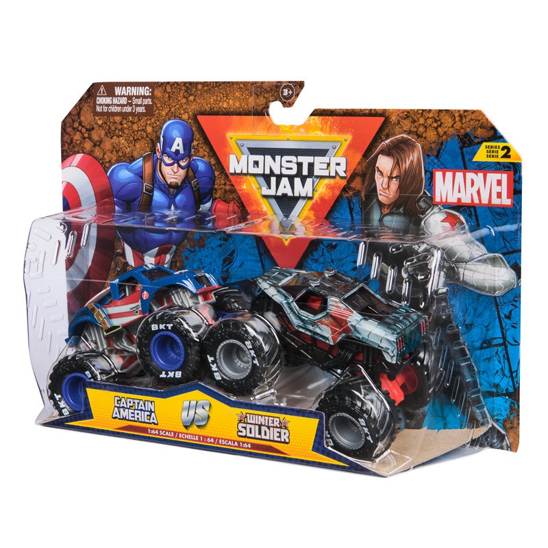 Monster Jam Captain America vs Winter Soldier set 2 Monster Truckova 1:64