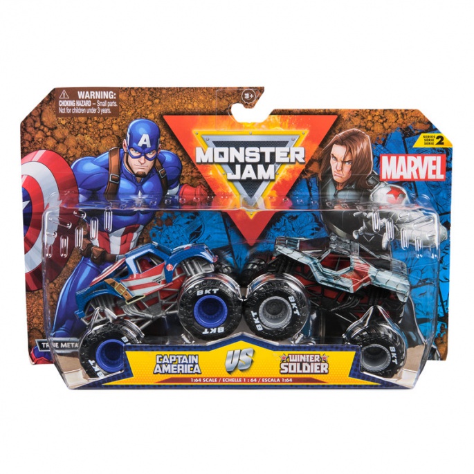 Monster Jam Captain America vs Winter Soldier set 2 Monster Truckova 1:64