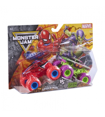 Monster Jam Spiderman vs Green Goblin set 2 Monster Truckova 1:64
