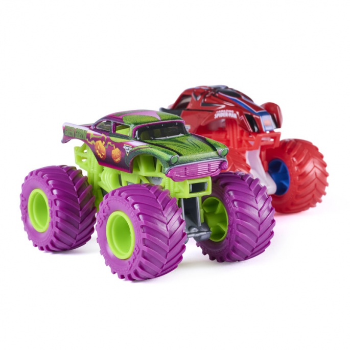 Monster Jam Spiderman vs Green Goblin set 2 Monster Truckova 1:64