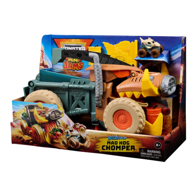 Monster Jam Megalodon Mad Hog Chomper set s velikim i malim automobilom