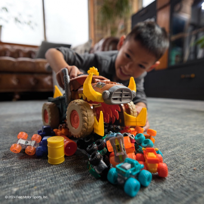 Monster Jam Megalodon Mad Hog Chomper set s velikim i malim automobilom