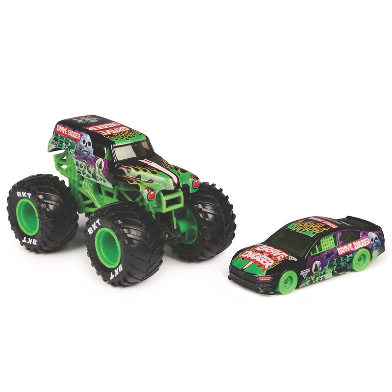 Monster Jam Grave Digger utrkačko vozilo i Monster Truck 1:64