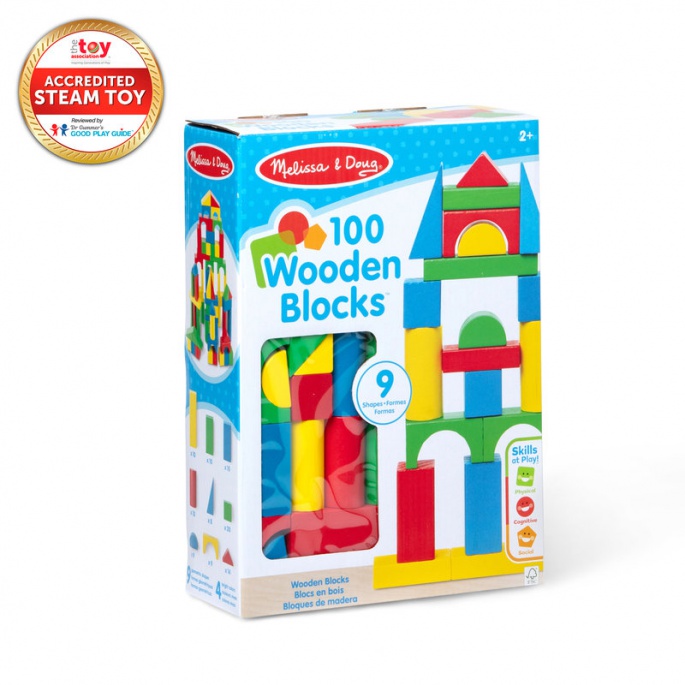 Melissa & Doug set drvenih kockica 100 kom