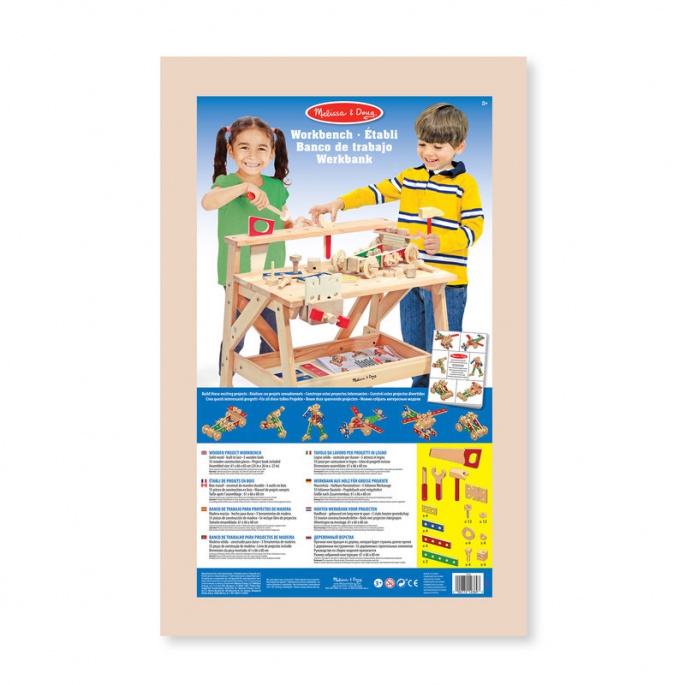 Melissa & Doug drveni radni stol s 55 građevnih dijelova