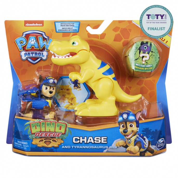 Psići u ophodnji Dino Rescue figura Chase s dinosaurom