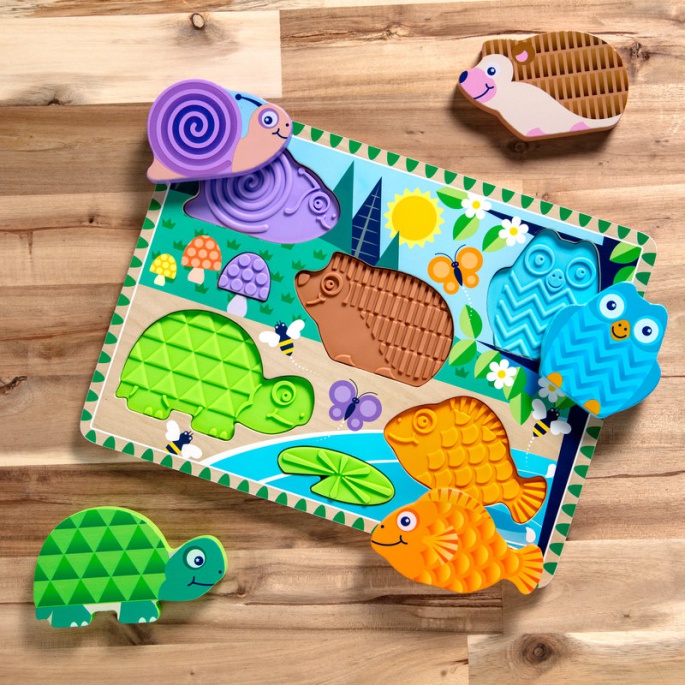 Melissa & Doug Drvene puzzle s Životinjice i njihovim taktilnim otiskom