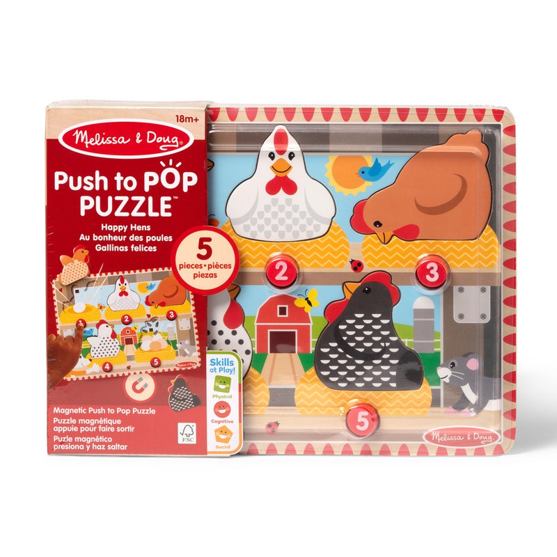Melissa & Doug Drvene puzzle s iskačućim kokošima