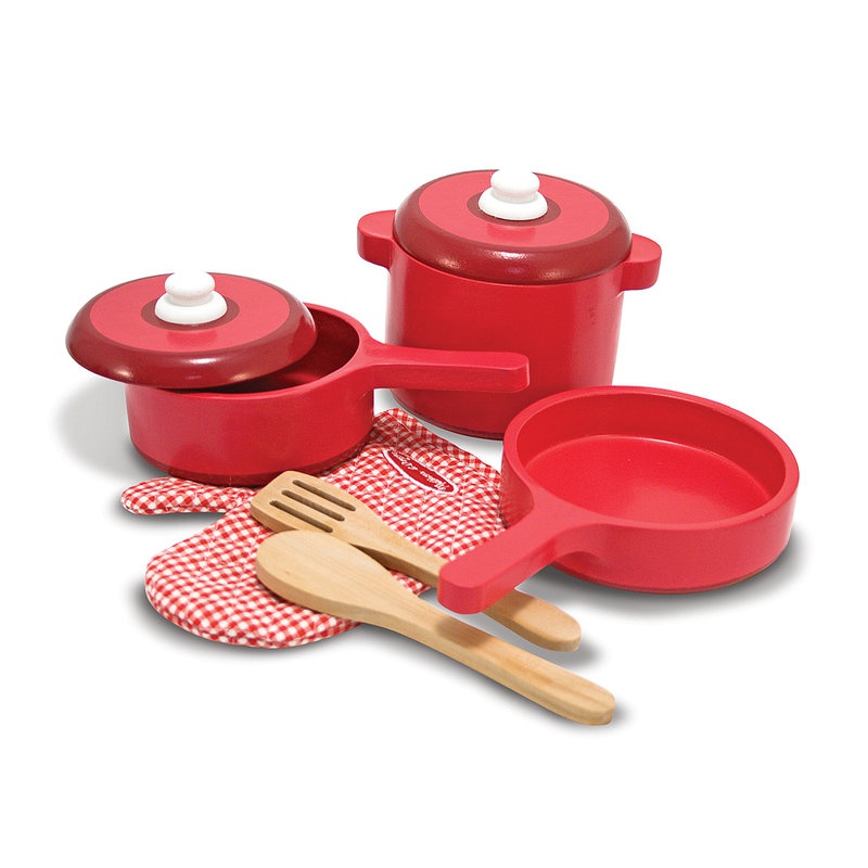 Melissa & Doug Drvene kuhalo i posuđe za dječju kuhinju