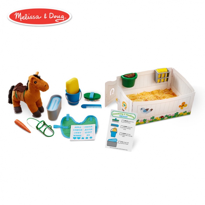 Melissa & Doug plišasti konj u štali Igrački set