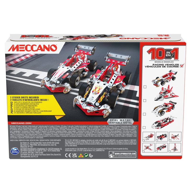 Meccano modeli trkaćih vozila 10u1
