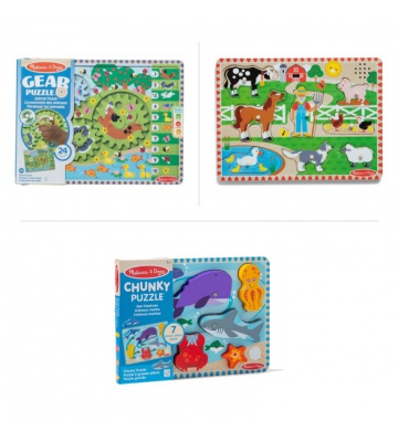 AKCIJA: Melissa & Doug drvene puzzle s efektima 2 + 1 GRATIS
