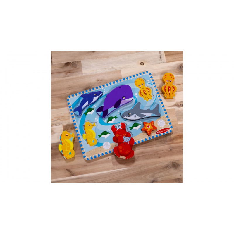 AKCIJA: Melissa & Doug drvene puzzle s efektima 2 + 1 GRATIS