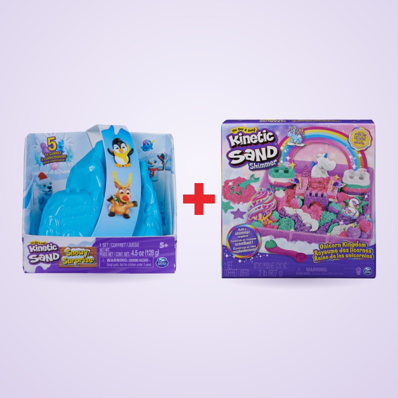 Povoljan set: Kinetic Sand snježno iznenađenje + set jednorogovo kraljevstvo s popustom od 25 %