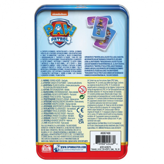 Spin Master Games Paw Patrol domino u limenoj kutiji
