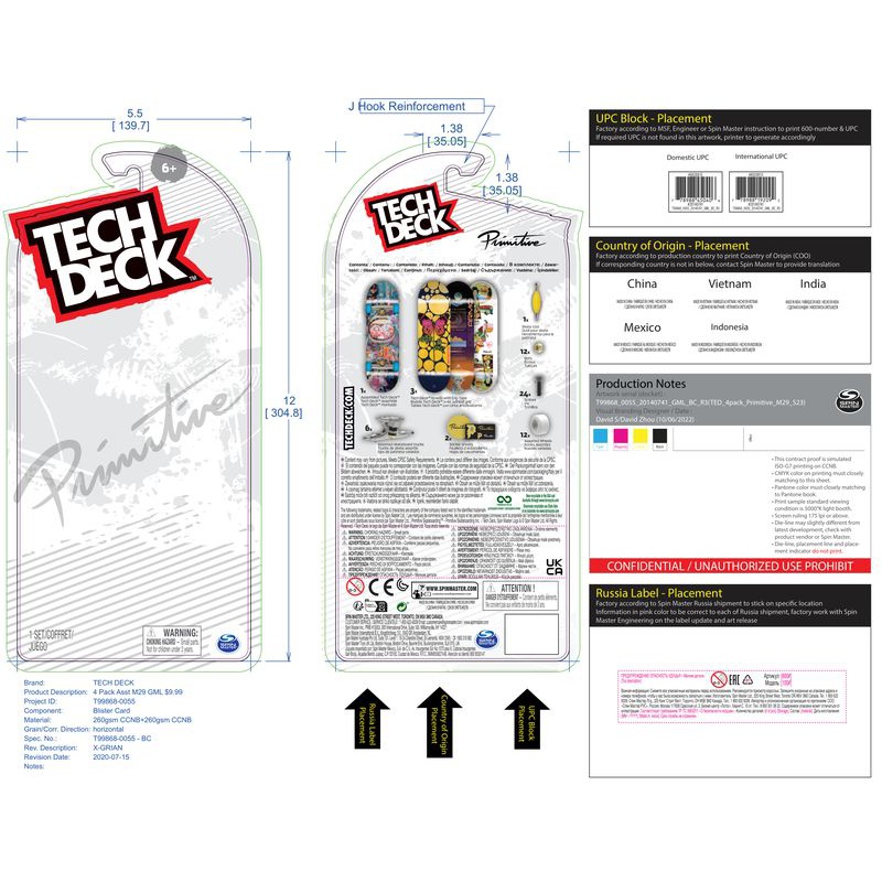 Tech Deck fingerboard četveropak mix