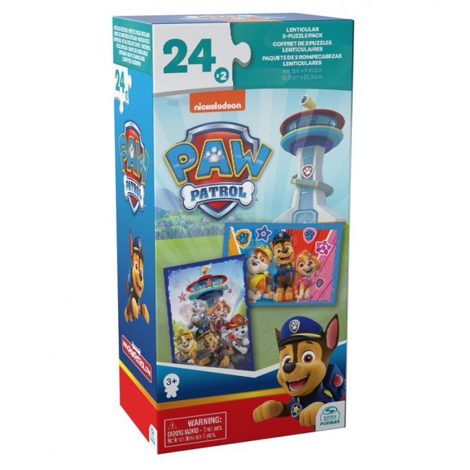 Spin Master Games Paw Patrol lenticularni puzzle 2x24 dijelova