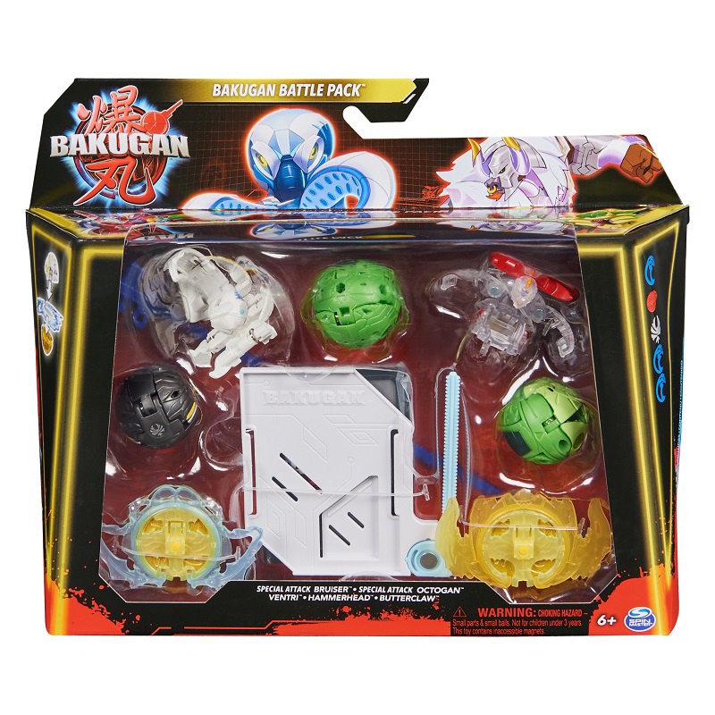 Bakugan 5 balení speciální útok S6 Bruiser, Octogan, Ventri, Hammerhead, Butterclaw