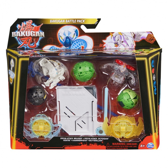 Bakugan 5 balení speciální útok S6 Bruiser, Octogan, Ventri, Hammerhead, Butterclaw