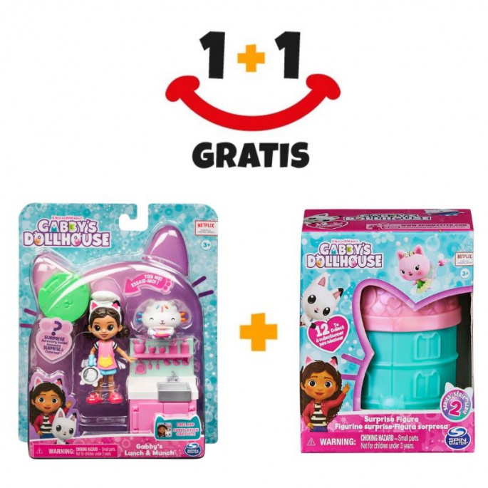 Akce 1+1 Gábinin kouzelný domek kočičí hrací sada vaření + mini figurka v domečku ZDARMA