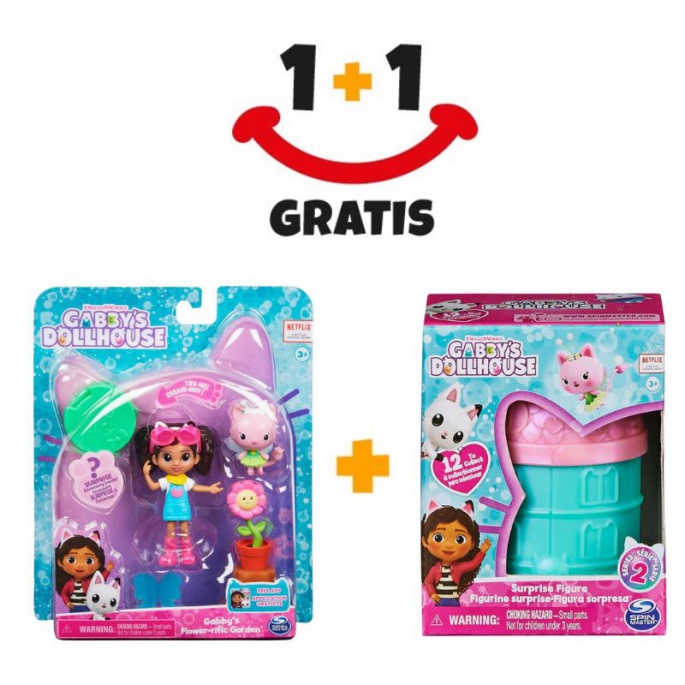 Akce 1+1 Gábinin kouzelný domek kočičí hrací sada zahrádka + mini figurka v domečku ZDARMA