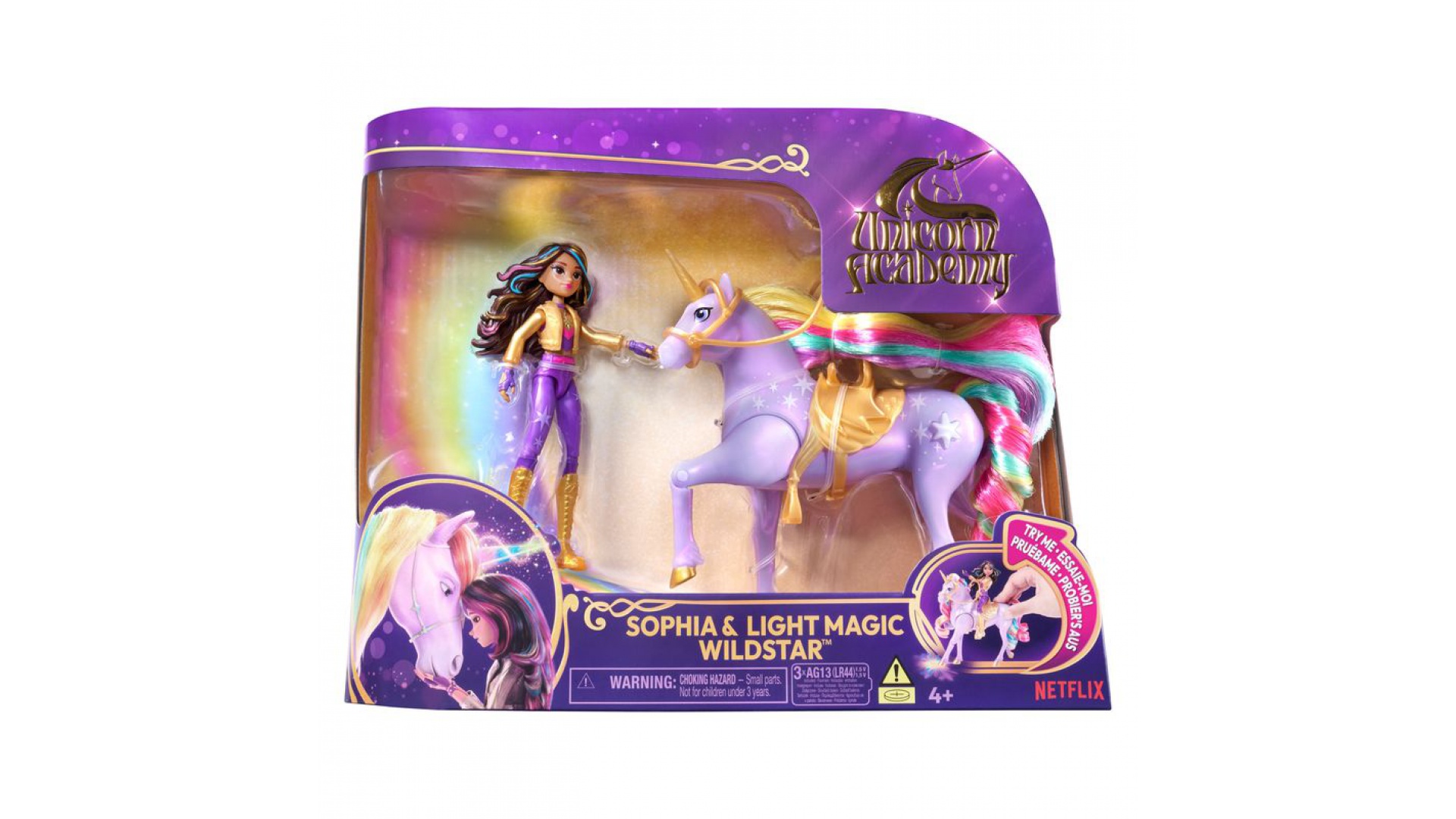 Levně Jednorožčí akademie světelný jednorožec a figurka Sophia & Polárka 11 cm