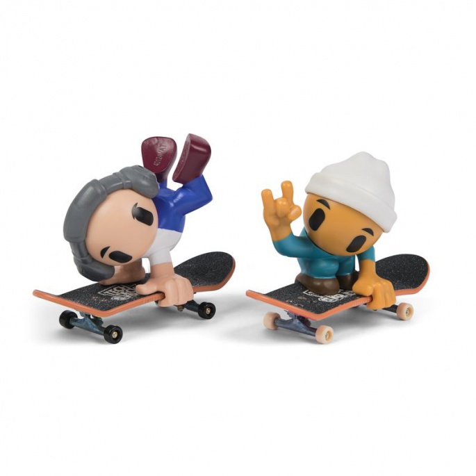 Tech Deck SK8 Crew Fingerboard figurás dupla csomag fehér sapkával és szürke fejhallgatóval