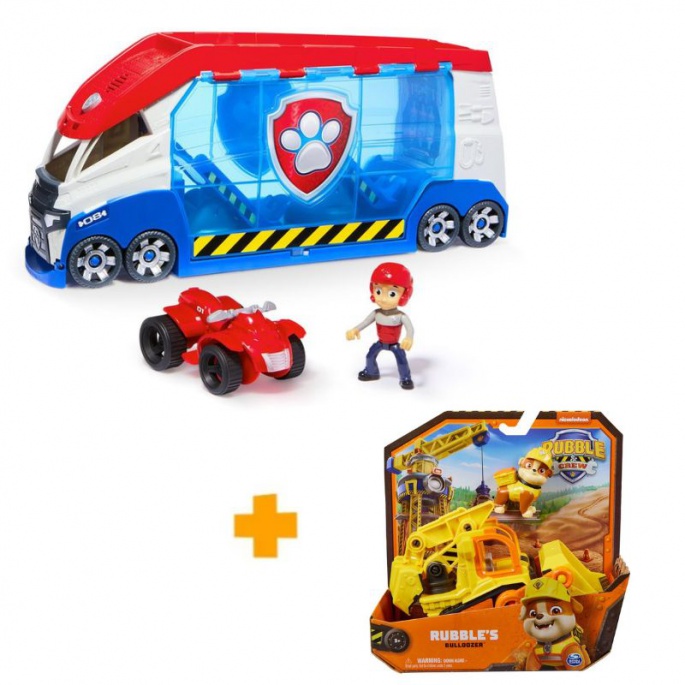Výhodný balíček: Velký Patroller se zvuky a světly + Rubble & Crew vozidlo Rubble