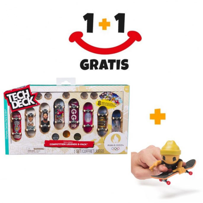 Akce 1+1: Tech Deck olympijské multi balení 8 ks + SK8 Crew fingerboard s figurkou ZDARMA