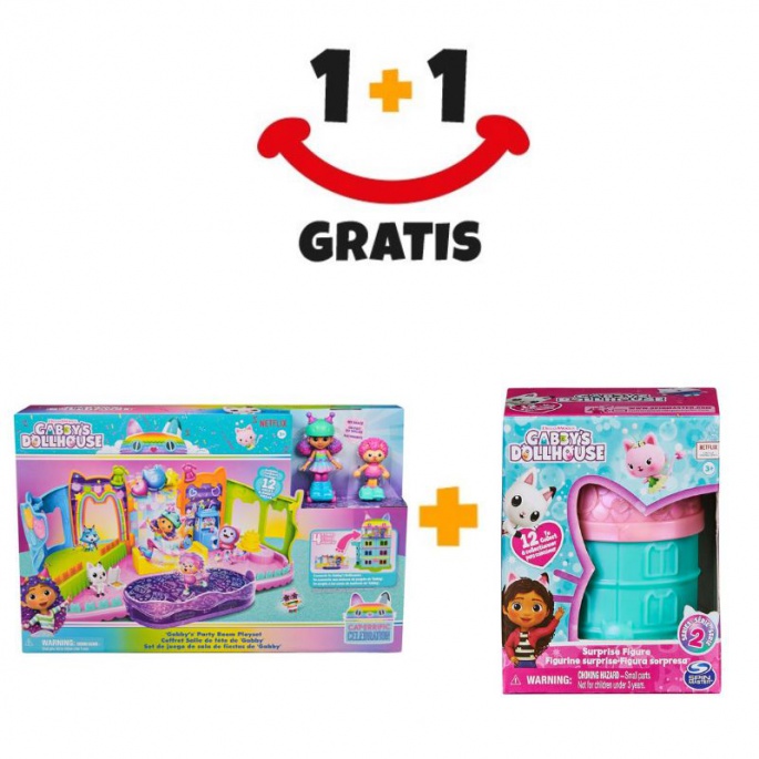 Akce 1+1 Gábinin kouzelný domek hrací set kolečkové brusle + figurka Gábi v domečku ZDARMA