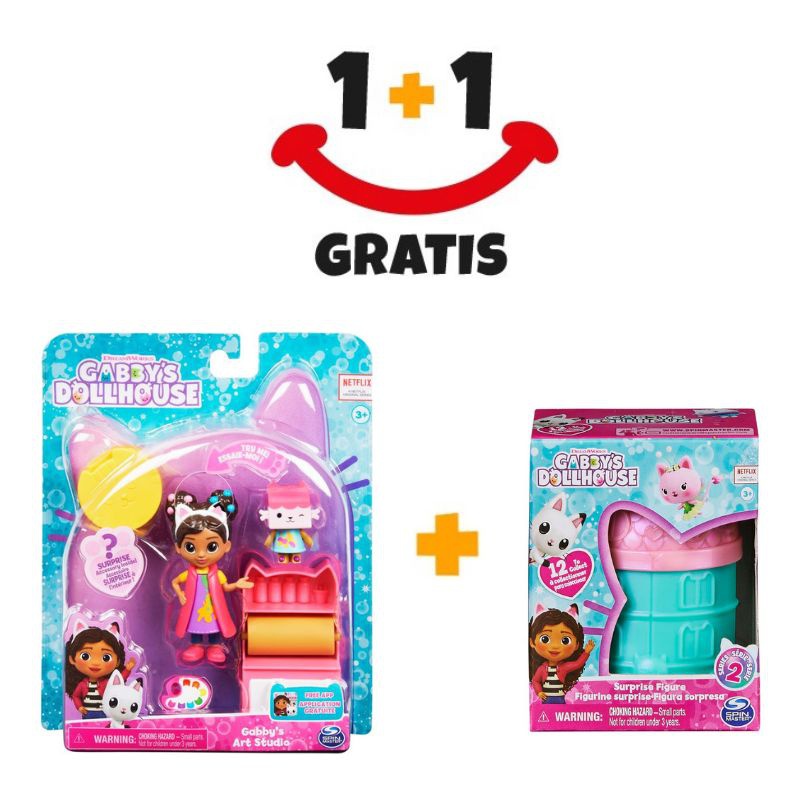 Akce 1+1 Gábinin domek kočičí hrací sada umělecké studio + figurka Gábi v domečku ZDARMA