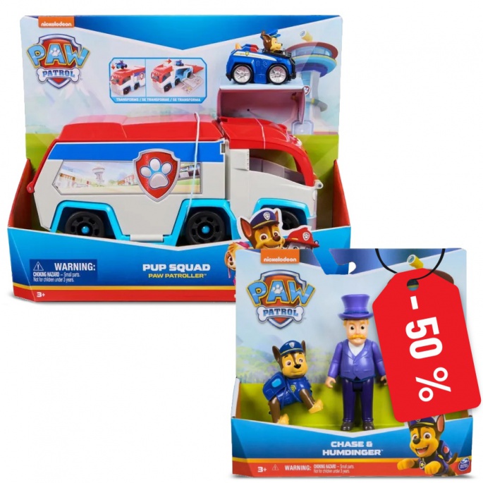 Výhodný balíček: Labková patrola hrací set Patroller mini Starosta Humdinger za polovicu