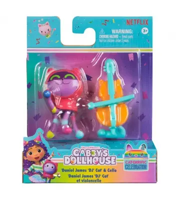 La casa delle bambole di Gabby figurina DJ Catnip con accessorio
