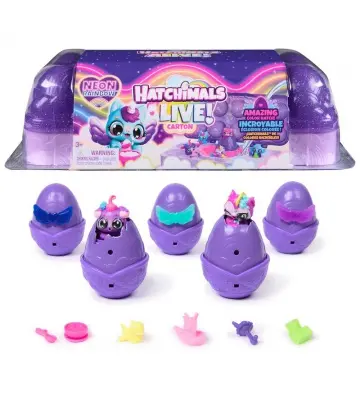 Hatchimals Cartone arcobaleno neon di animali